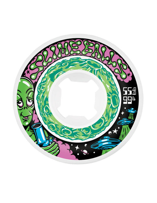 SLIME BALLS SKATEBOARD WHEELS 55MM SAUCERS 99A WHITE